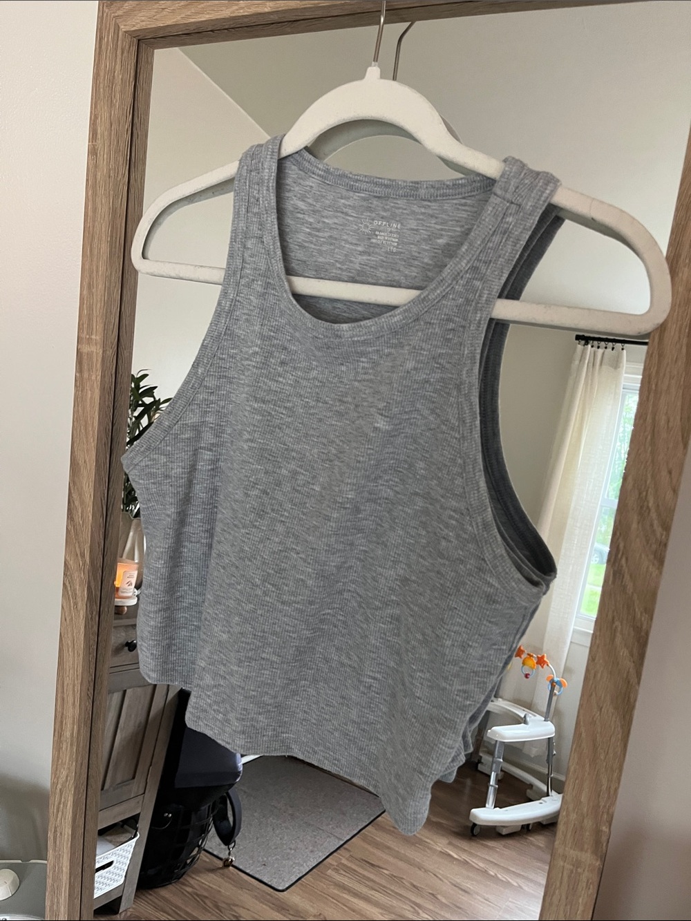 aerie Light Gray Ribbed Tank Top